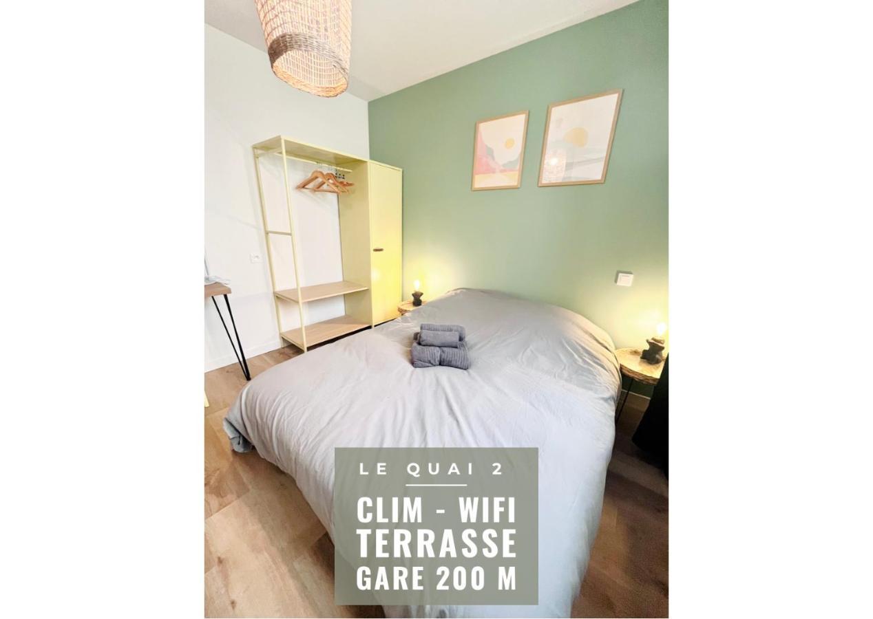 Le Quai 2 - Studio Neuf Calme Terrasse - Clim - Wifi - Gare A 200M Leilighet Agen Eksteriør bilde